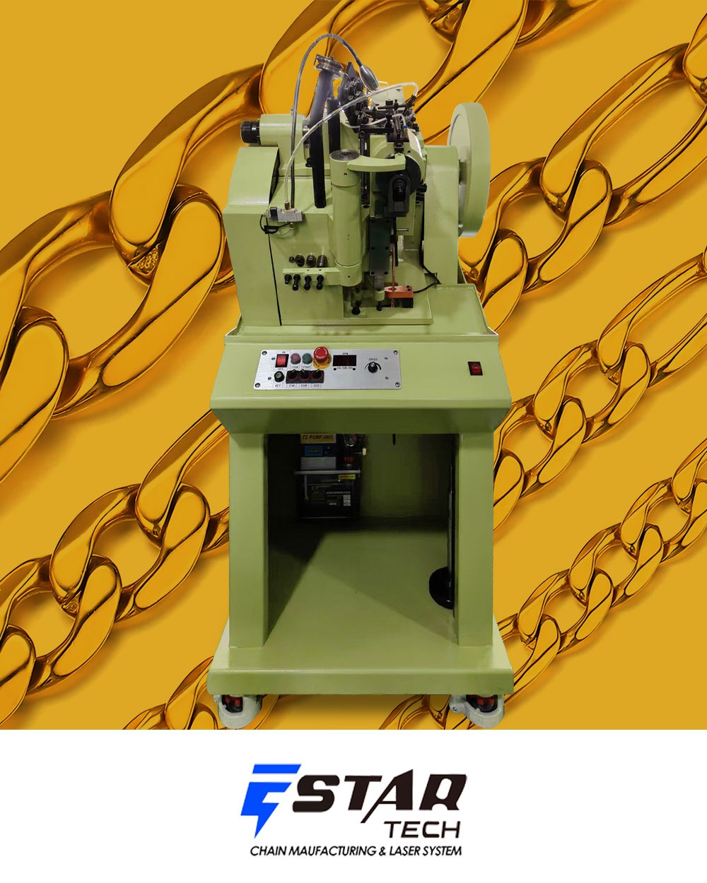 Universal machine for extra-large chains:cable, curb, single and double